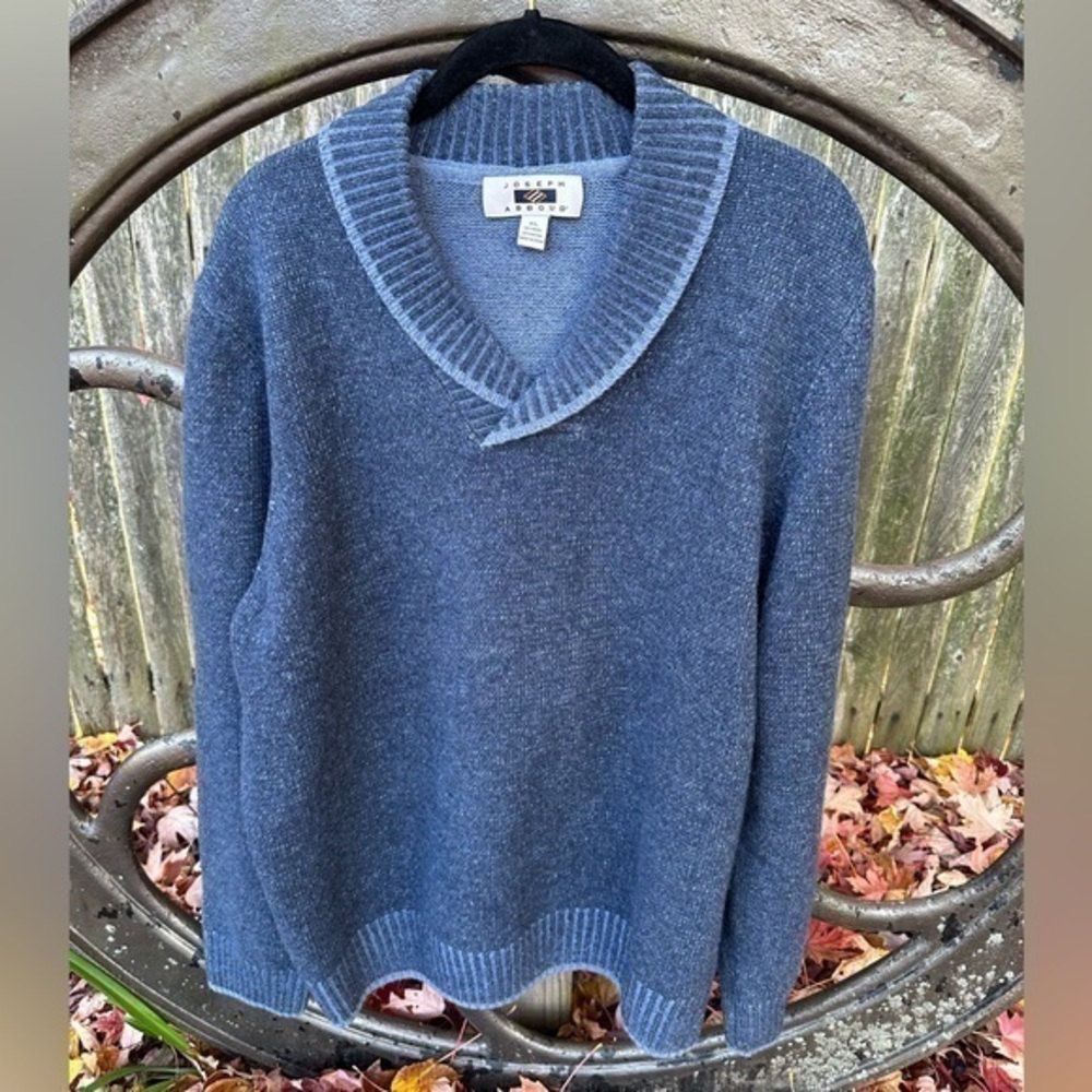 Joseph Abboud Men’s Heritage Shawl Collar Wool‎ Sweater (Blue) (NWOT)